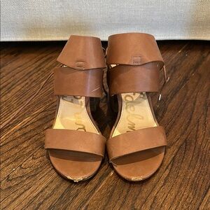 Sam Edelman Brown Leather Sandals Minimalist Design